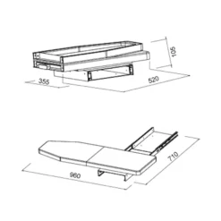 Mesa de planchar plegable y giratoria para armario