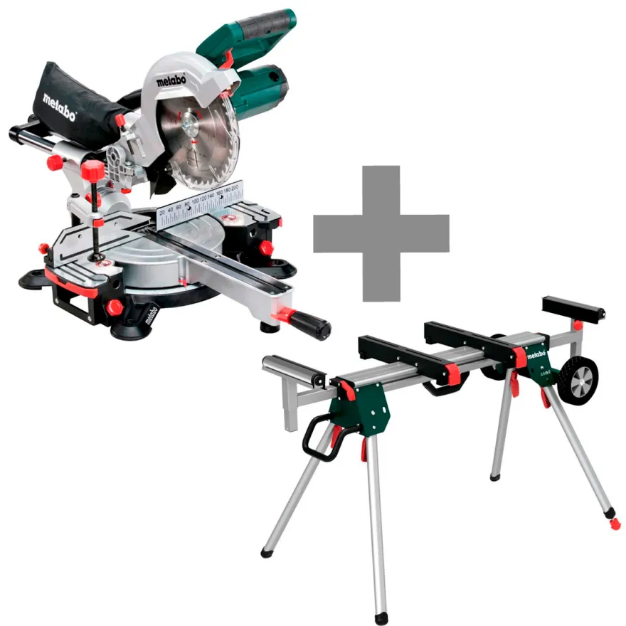 METABO KGS 216 M - Ingletadora telescópica con función de tracción (1200W)