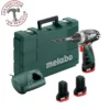 Metabo PowerMaxx 12 Basic - Taladro atornillador percutor con batería y cargador (12V/2.0Ah)