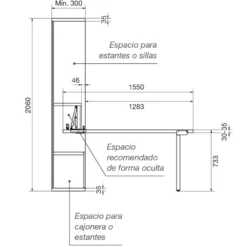 MICAELA - Jgo. herrajes para mesa abatible
