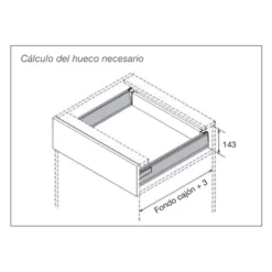MILAN - Cajón metálico cierre amortiguado SMOVE (h=121/40 Kg)