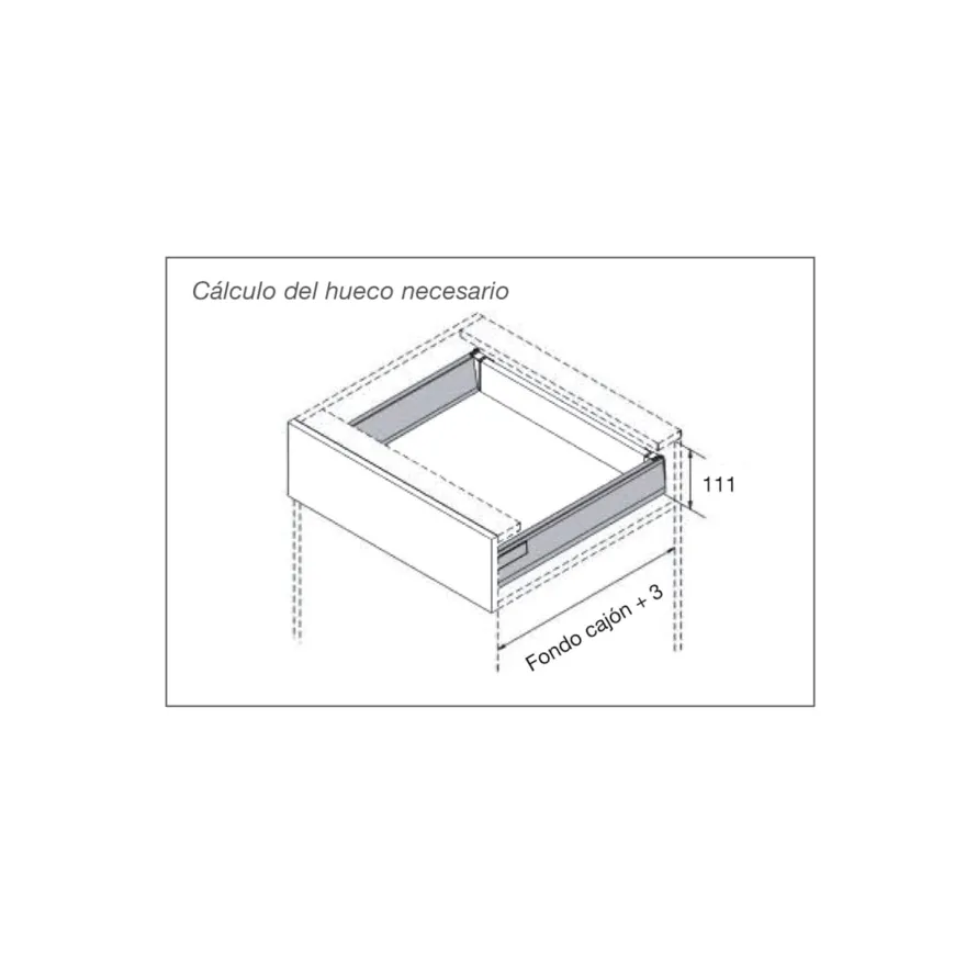 MILAN - Cajón metálico INTERIOR apertura por expulsión PUSH ( h=89/40 Kg)
