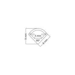 MINI CORNER - Perfil sobrepuesto esquinero para rollos led de 15W/m. máx.