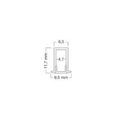 MINI - Perfil empotrado para rollos led de 15W/m. máx.