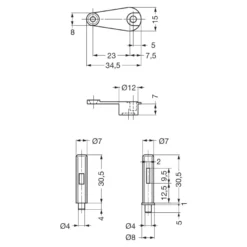 MINI PIVOTIC PV-30 - Kit de bisagras pivotantes invisibles