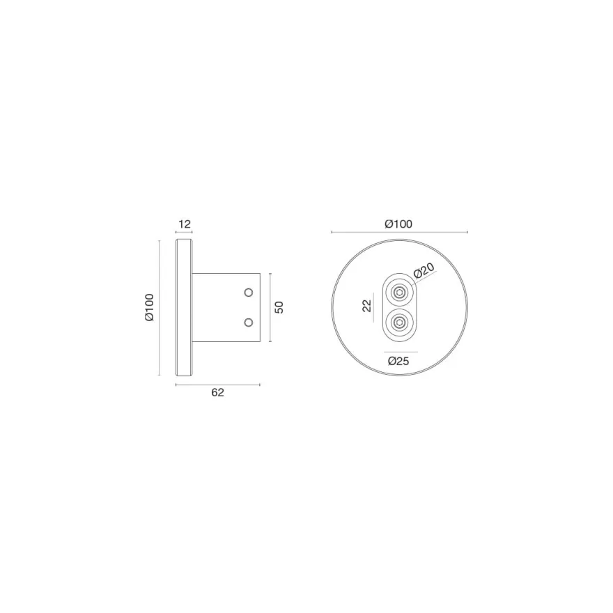 MOD FINE - Pomo fijo circular Ø100