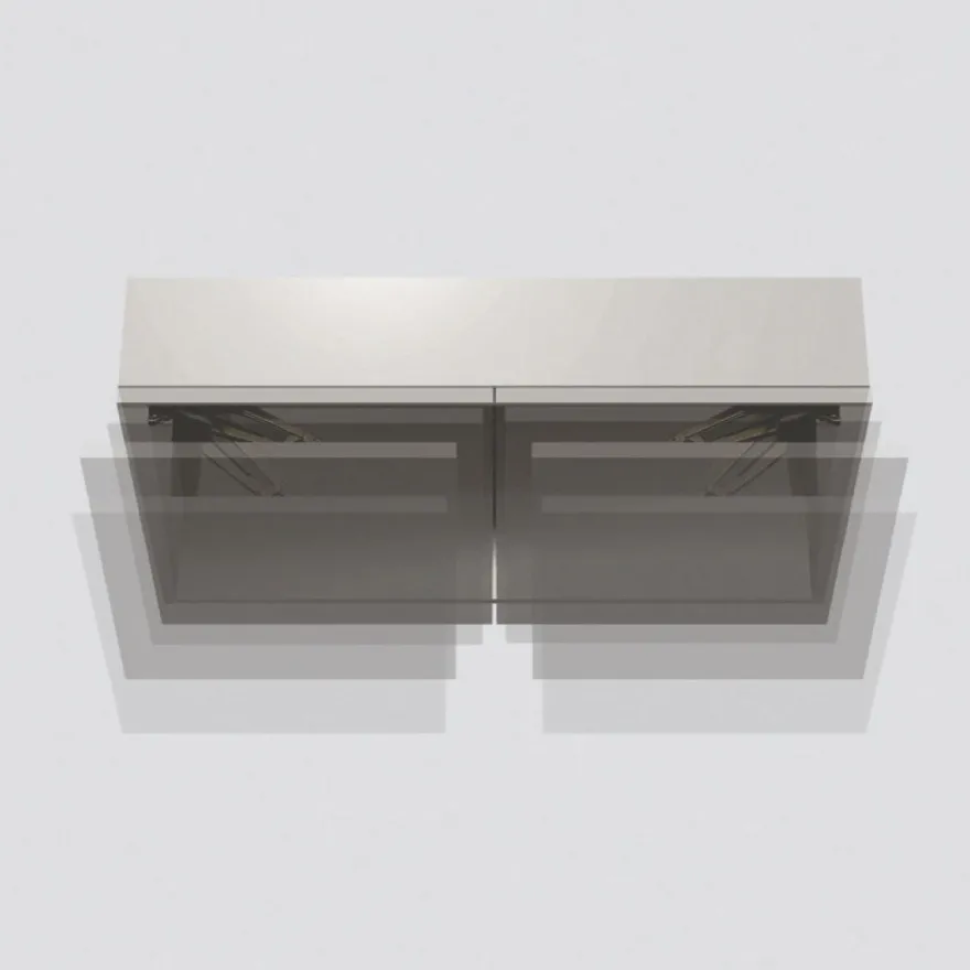 MONOFLAT LIN-X 800 - Jgo. de bisagras para puertas de armario paralelas enrasadas