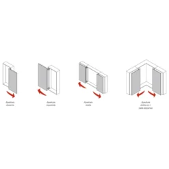 MONOFLAT LIN-X 800 - Jgo. de bisagras para puertas de armario paralelas enrasadas