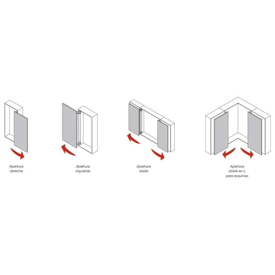 MONOFLAT LIN-X 800 - Jgo. de bisagras para puertas de armario paralelas enrasadas