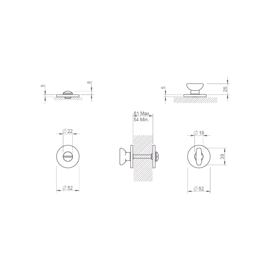 Muletilla y Desbloqueo Slim by Selec Design (Acero Inox)