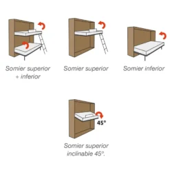 NEW HILDA - Somier abatible horizontal para cama individual o doble
