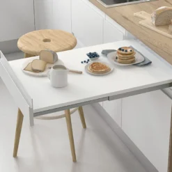 NEW SERENA - Guía extensible para mesa extraíble de 2 piezas con frontal fijo