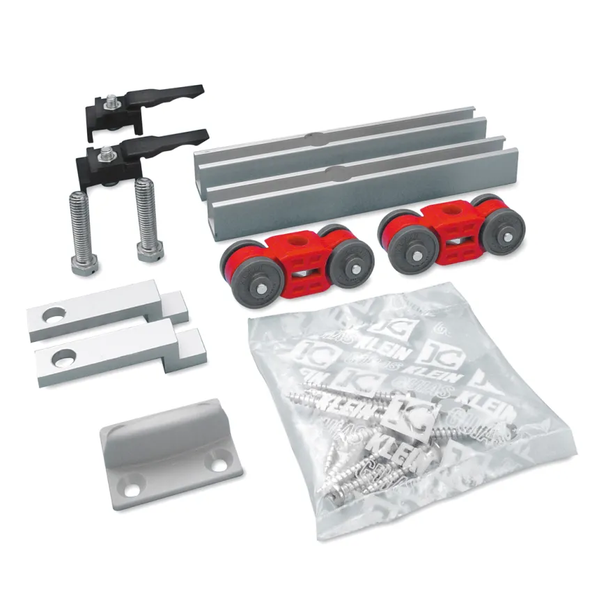 NK 50 - Accesorios estándar o retráctiles para 1 puerta corredera de madera de hasta 50 Kg.