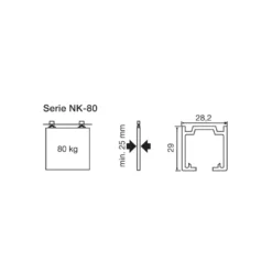 NK 45/80 - Accesorios para 1 puerta corredera de madera de 45 o 80 Kg.