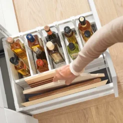 Orgaline - Kit pletina separadora transversal botellero con tabique central para cajones caceroleros Blum Tandembox