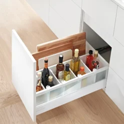 Orgaline - Kit pletina separadora transversal botellero con tabique central para cajones caceroleros Blum Tandembox