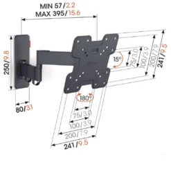 OSCAR - Soporte articulado (3 puntos de giro) para pantallas de 19” a 43”