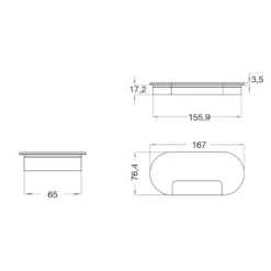 OVAL - Pasacables para encastrar con tapa