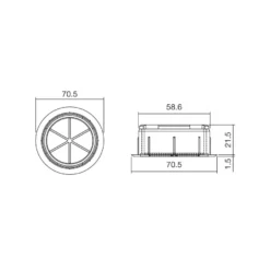 Pasacables circular con goma