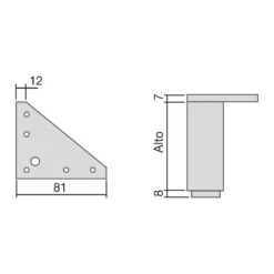 PAULA - Pata regulable para mueble. 40x40 mm.