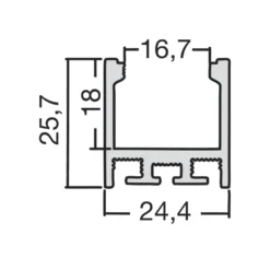 PAULIN - Perfil sobrepuesto con difusor hasta 30W