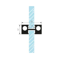 Perfil divisor en "H" para puerta batiente o corredera GIACOMO