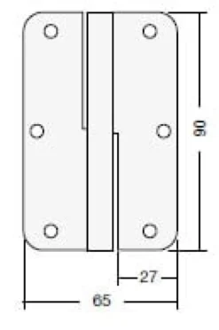 Pernios para puertas de paso de pala ancha REDONDA CERRADA
