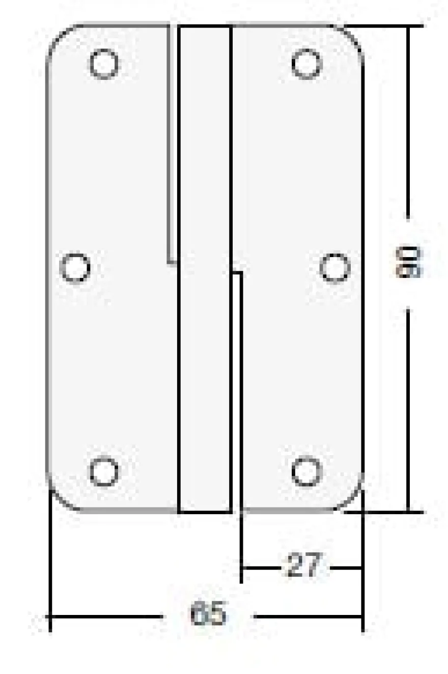 Pernios para puertas de paso de pala ancha REDONDA CERRADA