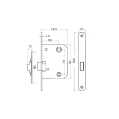 Picaportes de caja Magnéticos AYR 819 Con bloqueo para muletilla de distancia entre centros de 70 mm