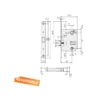 Picaportes de Caja TESA 134U-5O Reversible Silencioso Con bloqueo en golpe para muletilla a 70 mm
