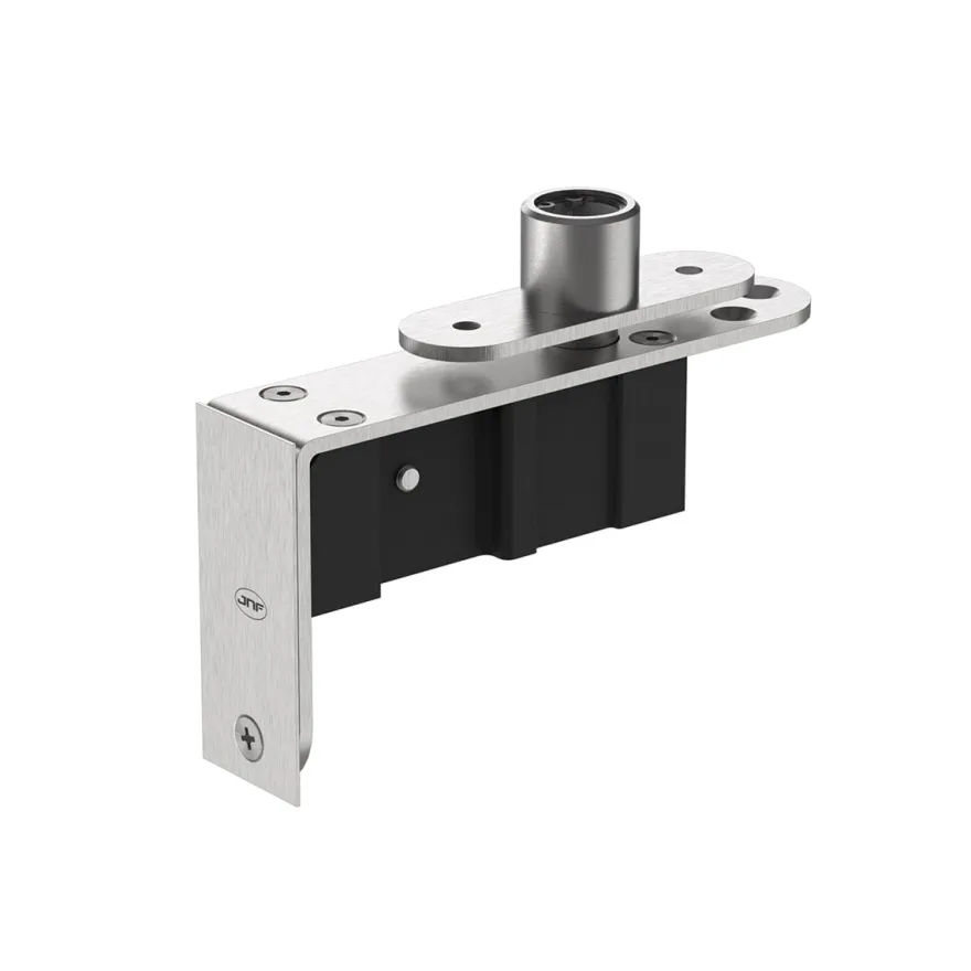 Pivote superior con eje articulado para puertas batientes