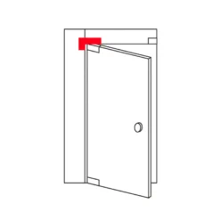 Pivote superior costado vidrio-vidrio para cierrapuertas y puertas de cristal