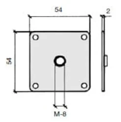 Placa de fijación y varilla roscada M-8 para patas o ruedas