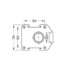 Placa rectangular de fijación para pata AXILO