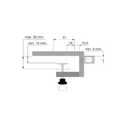 Plantilla de montaje para expulsador embutido K-PUSH TECH
