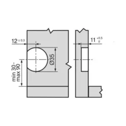 Plantilla de taladro interruptor Blum SERVO-DRIVE
