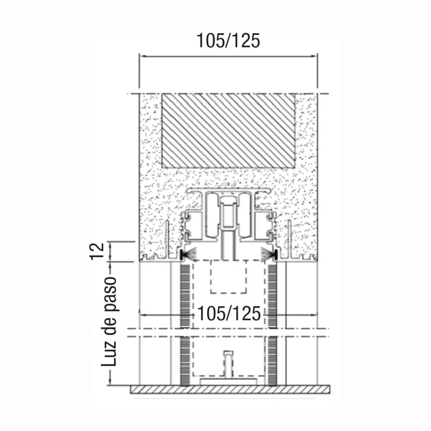 PLATINUM ESSENTIAL - Armazón para puertas correderas de hoja única para cartón yeso