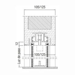 PLATINUM ESSENTIAL PARA REVOQUE - Armazón para puertas correderas de hoja única