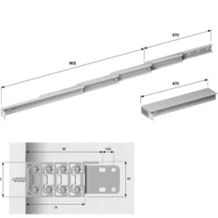 PLEGO - Guías 5 cuerpos autoarrastre para mesa extensible oculta