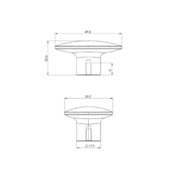 Pomo ovalado para muebles Dome