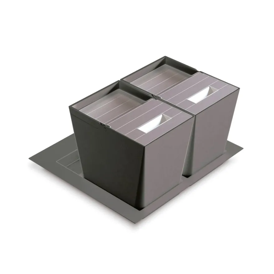 PREMIERE ANTRACITA - Contenedor antracita 2, 3 y 4 compartimentos para la colocación en interior de cajón