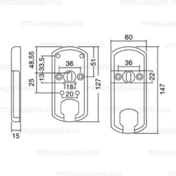 Protector de cilindro EB - Apertura para llave borjas con 5 llaves
