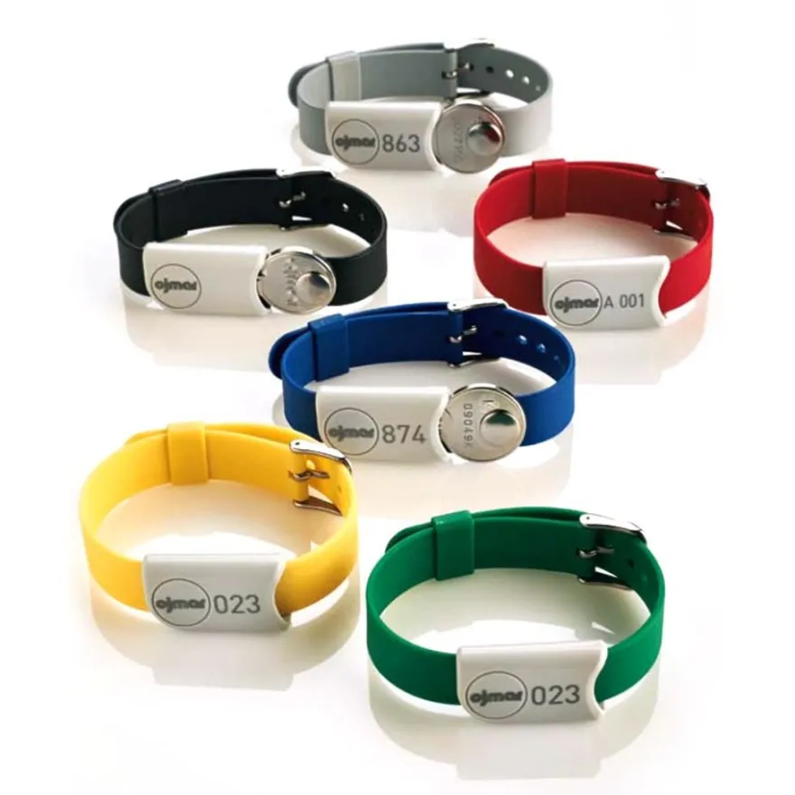 Pulseras porta llave para las cerraduras de taquilla y de cadena OJMAR
