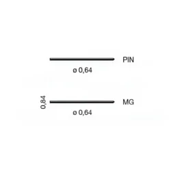 Puntas de alfiler modelo PIN-6 sin cabeza