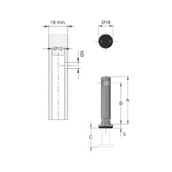 REKORD TECH - Nivelador regulable embutido hasta 400 Kg/Pieza