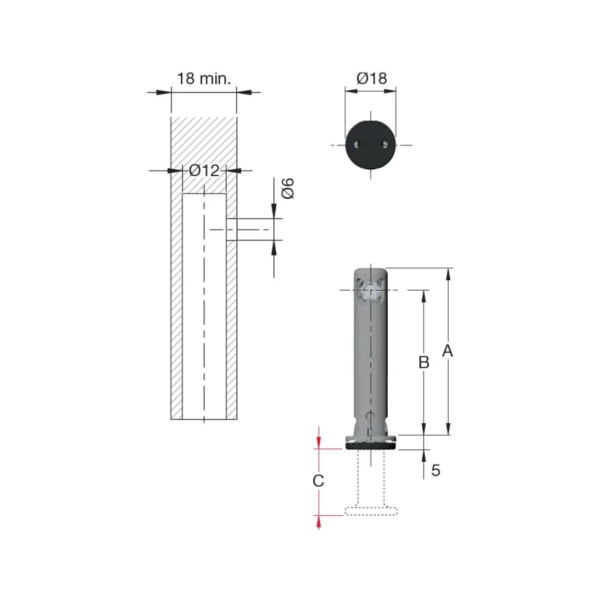 REKORD TECH - Nivelador regulable embutido hasta 400 Kg/Pieza