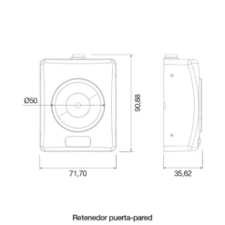 Retenedor electromagnético puerta-pared y puerta-suelo
