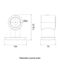 Retenedor electromagnético puerta-pared y puerta-suelo