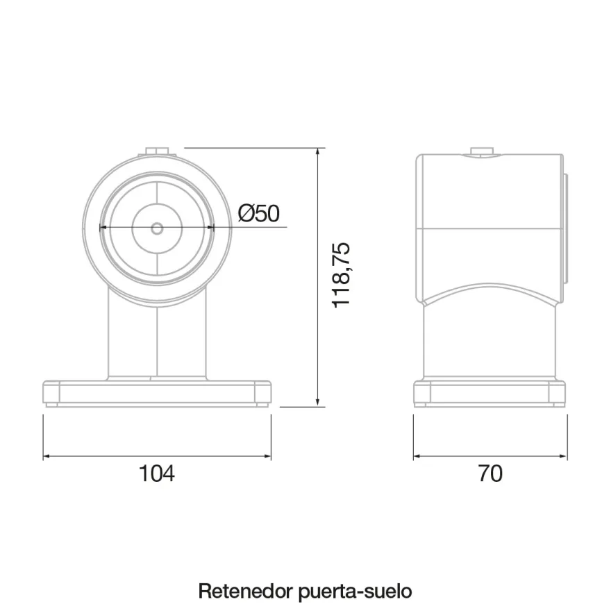 Retenedor electromagnético puerta-pared y puerta-suelo