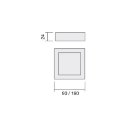 ROKU - Downlight LED Fijo cuadrado sobrepuesto extrafino con Lámpara